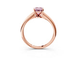 Rose gold Fancy Pink Emerald Cut Diamond Solitaire Engagement Ring with Classic Band and Four-Prong Setting_15