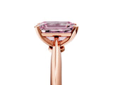 Rose gold Fancy Pink Emerald Cut Diamond Solitaire Engagement Ring with Classic Band and Four-Prong Setting_159
