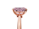 Rose gold Fancy Pink Emerald Cut Diamond Solitaire Engagement Ring with Classic Band and Four-Prong Setting_17