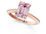 Rose gold Fancy Pink Emerald Cut Diamond Solitaire Engagement Ring with Classic Band and Four-Prong Setting_37
