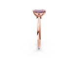 Rose gold Fancy Pink Emerald Cut Diamond Solitaire Engagement Ring with Classic Band and Four-Prong Setting_38
