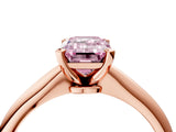 Rose gold Fancy Pink Emerald Cut Diamond Solitaire Engagement Ring with Classic Band and Four-Prong Setting_40