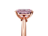 Rose gold Fancy Pink Emerald Cut Diamond Solitaire Engagement Ring with Classic Band and Four-Prong Setting_41
