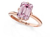 Rose gold Fancy Pink Emerald Cut Diamond Solitaire Engagement Ring with Four-Prong Setting and Classic Band_21