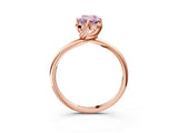 Rose gold Fancy Pink Emerald Cut Diamond Solitaire Engagement Ring with Four-Prong Setting and Classic Band_23