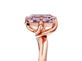 Rose gold Fancy Pink Emerald Cut Diamond Solitaire Engagement Ring with Four-Prong Setting and Classic Band_25