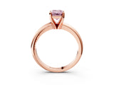 Rose gold Fancy Pink Emerald Cut Diamond Solitaire Engagement Ring with Round Band and Four-Prong Setting_157