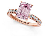 Rose gold Fancy Pink Emerald Cut Diamond Solitaire Pavé Engagement Ring with Round Band and Prong Setting_50