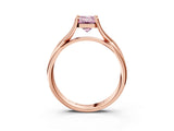 Rose gold Fancy Pink Emerald Cut Diamond Solitaire Twist Band Prong Setting Ring_58