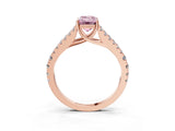 Rose gold Fancy Pink Emerald Cut Diamond Split Shank Pavé Engagement Ring with Four-Prong Setting_76