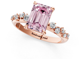 Rose gold Fancy Pink Emerald  Cut Diamond Vine Band with Four-Prong Setting_41