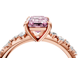 Rose gold Fancy Pink Emerald  Cut Diamond Vine Band with Four-Prong Setting_44