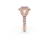 Rose gold Fancy Pink Emerald  Cut Double Halo Split Shank Diamond Ring with Prong Setting_51