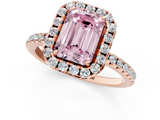 Rose gold Fancy Pink Emerald  Cut Halo Diamond Engagement Ring with Pave Band and Four-Prong Setting_21