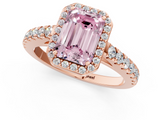 Rose gold Fancy Pink Emerald  Cut Halo Diamond Engagement Ring with Pave Band and Four-Prong Setting_29