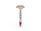 Rose gold Fancy Pink Emerald  Cut Halo Diamond Engagement Ring with Pave Band and Four-Prong Setting_30