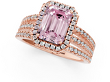 Rose gold Fancy Pink Emerald  Cut Halo Diamond Engagement Ring with Split Shank and Four-Prong Setting_21