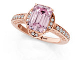 Rose gold Fancy Pink Emerald  Cut Halo Diamond Ring with Channel Set Band and Four-Prong Setting_32