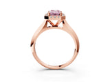 Rose gold Fancy Pink Emerald  Cut Halo Solitaire Engagement Ring with Square Band and Four-Prong Setting_69