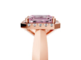 Rose gold Fancy Pink Emerald  Cut Halo Solitaire Engagement Ring with Square Band and Four-Prong Setting_71