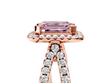 Rose gold Fancy Pink Emerald  Cut Halo Split Shank Pave Set Ring_67