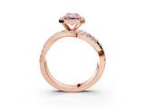 Rose gold Fancy Pink Emerald  Cut Halo Split Shank Prong Setting Ring_15