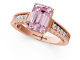 Rose gold Fancy Pink Emerald  Cut Milgrain Channel Set Engagement Ring with Solitaire Prong Setting_69