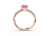 Rose gold Fancy Pink Emerald  Cut Pave Diamond Engagement Ring with Channel Set Band and Four-Prong Setting_23