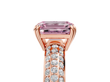Rose gold Fancy Pink Emerald  Cut Pave Diamond Engagement Ring with Channel Set Band and Four-Prong Setting_25