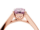 Rose gold Fancy Pink Emerald Cut Solitaire Cathedral Diamond Engagement Ring with Channel-Set Band and Four-Prong Setting_7