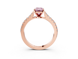 Rose gold Fancy Pink Emerald  Cut Solitaire Diamond Engagement Ring with Pave Band and Four-Prong Setting_183