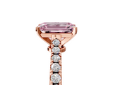 Rose gold Fancy Pink Emerald  Cut Solitaire Diamond Engagement Ring with Pave Band and Four-Prong Setting_185