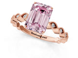 Rose gold Fancy Pink Emerald Cut Solitaire Diamond Ring with Infinity Twist Band and Four-Prong Setting_1