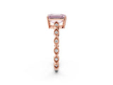 Rose gold Fancy Pink Emerald Cut Solitaire Diamond Ring with Infinity Twist Band and Four-Prong Setting_2