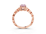 Rose gold Fancy Pink Emerald Cut Solitaire Diamond Ring with Infinity Twist Band and Four-Prong Setting_3