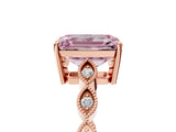 Rose gold Fancy Pink Emerald Cut Solitaire Diamond Ring with Infinity Twist Band and Four-Prong Setting_5