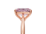 Rose gold Fancy Pink Emerald Cut Solitaire Diamond Ring with Six-Prong Setting and Classic Band_17