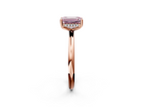 Rose gold Fancy Pink Emerald  Cut Solitaire Engagement Ring with Four-Prong Setting and Classic Band_22