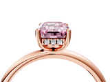 Rose gold Fancy Pink Emerald  Cut Solitaire Engagement Ring with Four-Prong Setting and Classic Band_24