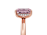 Rose gold Fancy Pink Emerald  Cut Solitaire Engagement Ring with Four-Prong Setting and Classic Band_25
