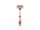 Rose gold Fancy Pink Emerald  Cut Solitaire Engagement Ring with Four-Prong Setting on a Classic Band_22