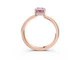Rose gold Fancy Pink Emerald  Cut Solitaire Engagement Ring with Four-Prong Setting on a Classic Band_23