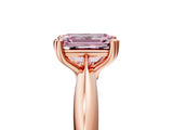 Rose gold Fancy Pink Emerald  Cut Solitaire Engagement Ring with Tapered Band and Four-Prong Setting 5
