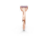 Rose gold Fancy Pink Emerald Cut Solitaire Engagement Ring with Tapered Band and Four-Prong Setting_5