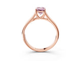 Rose gold Fancy Pink Emerald Cut Solitaire Engagement Ring with Tapered Band and Four-Prong Setting_6