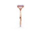 Rose gold Fancy Pink Emerald  Cut Solitaire Engagement Ring with Thin Band and Four-Prong Setting_5