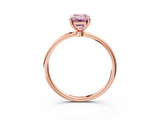 Rose gold Fancy Pink Emerald  Cut Solitaire Engagement Ring with Thin Band and Four-Prong Setting_6
