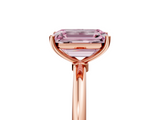 Rose gold Fancy Pink Emerald  Cut Solitaire Engagement Ring with Thin Band and Four-Prong Setting_8