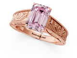 Rose gold Fancy Pink Emerald  Cut Solitaire Engraved Band with Four-Prong Setting_80
