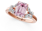Rose gold Fancy Pink Emerald  Cut Solitaire Floral Diamond Ring with Four-Prong Setting_38